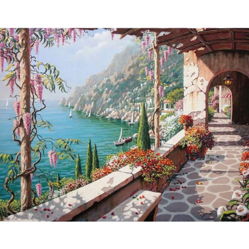 Landscape Garden Diy Paint By Numbers Kits PBN91375 - NEEDLEWORK KITS