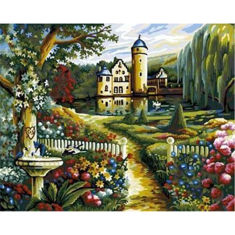 Landscape Garden Diy Paint By Numbers Kits ZXB215-30 - NEEDLEWORK KITS