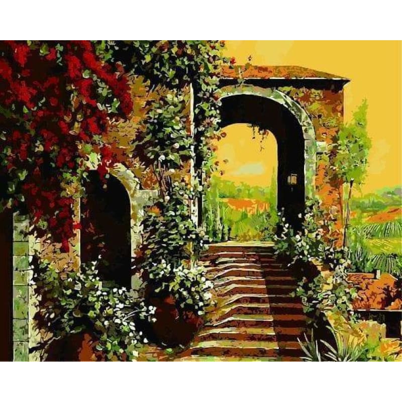 Landscape Garden Diy Paint By Numbers Kits ZXE548-23 - NEEDLEWORK KITS