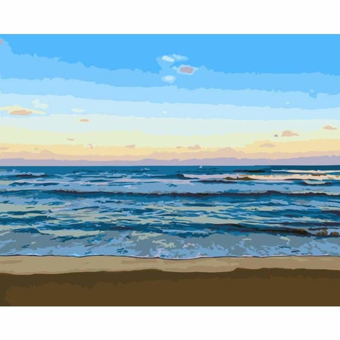 Landscape Sea Diy Paint By Numbers Kits WM-1383 - NEEDLEWORK KITS