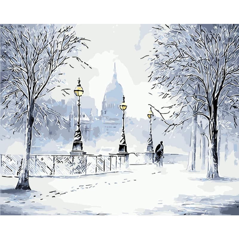 Landscape Street Diy Paint By Numbers Kits WM-700 - NEEDLEWORK KITS