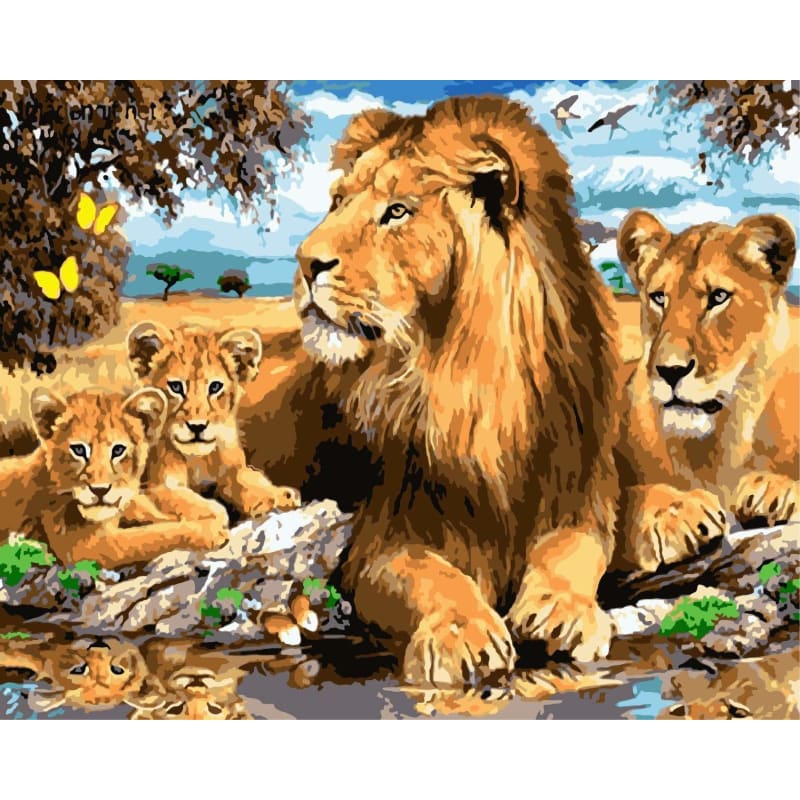 Lion Diy Paint By Numbers Kits WM-1796 - NEEDLEWORK KITS