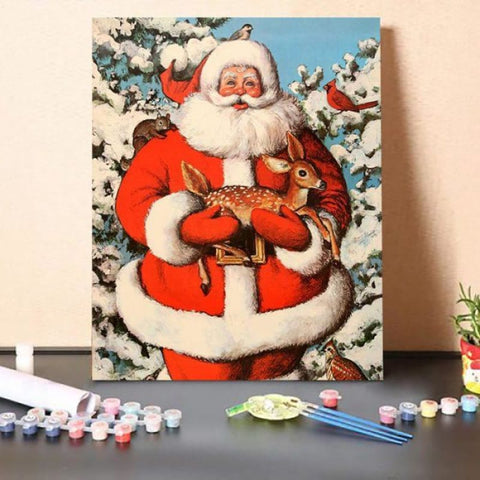 Original Vintage Christmas Santa Claus – Paint By Numbers 