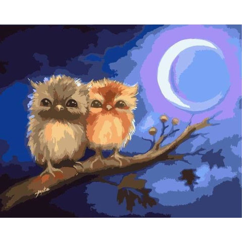 Owl Diy Paint By Numbers Kits WM-620 ZXQ2803 - NEEDLEWORK KITS