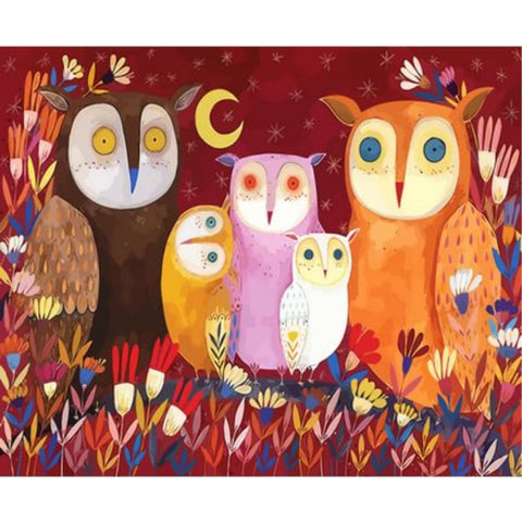 Owl Diy Paint By Numbers Kits ZXQ3651 - NEEDLEWORK KITS