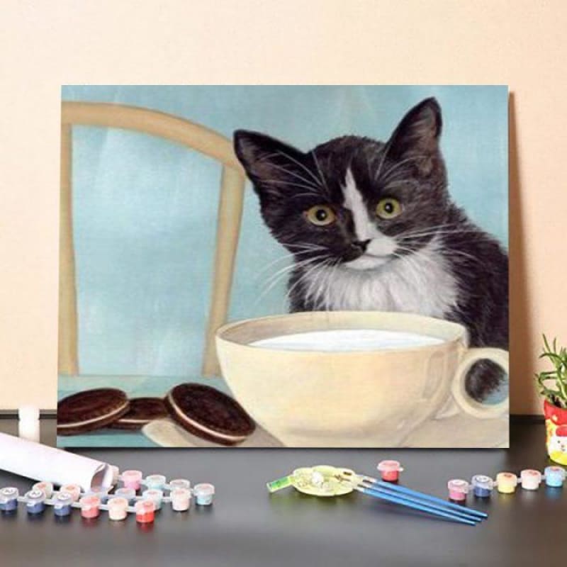 Paint by Numbers Kit – Cat And Milk