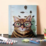 Paint by Numbers Kit- Cat with glasses