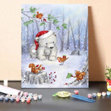 Paint by Numbers Kit-Polar Bear In Wood