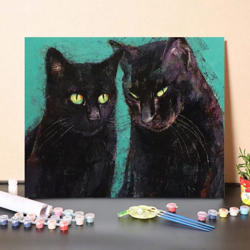 Paint by Numbers Kit – Two Black Cats
