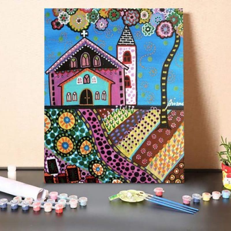 Paint By Numbers Kit-Whimsical Church