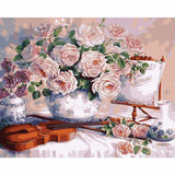 Peony Diy Paint By Numbers Kits WM-914 - NEEDLEWORK KITS