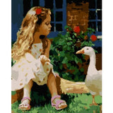 Portrait Gril Diy Paint By Numbers Kits ZXQ1620 - NEEDLEWORK KITS