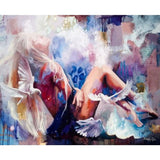 Portrait Woman Diy Paint By Numbers Kits ZXQ3969 - NEEDLEWORK KITS